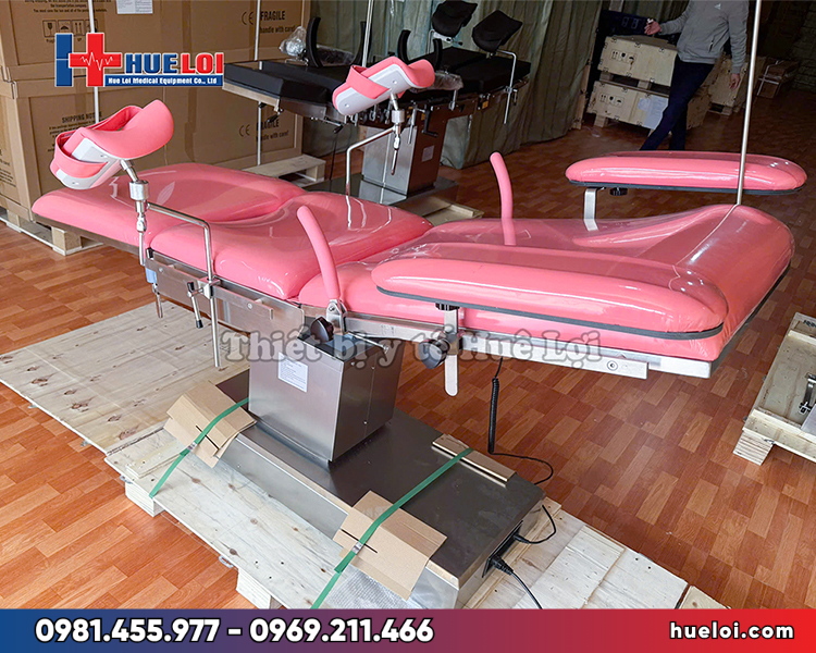 Bàn sản khoa bằng điện PJ-FJ1 – bàn thủ thuật khung thép không gỉ 304, tải trọng ≥300kg